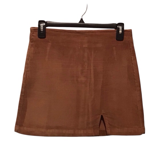 Forever 21 Dresses & Skirts - Forever 21 Women’s Brown Tan Corduroy Mini Skirt Stretch Zipper Fall Sz Medium